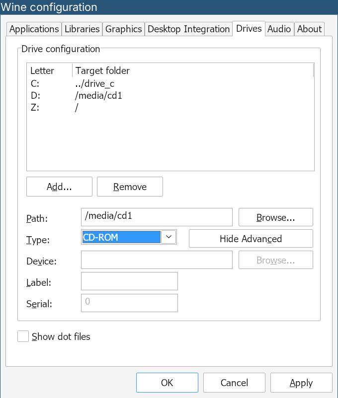 Example drive configuration