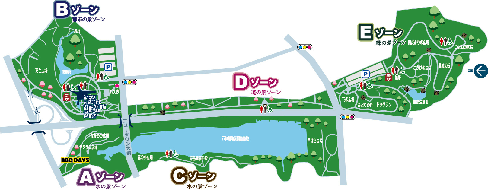 北総花の丘公園的地图，摘自官网