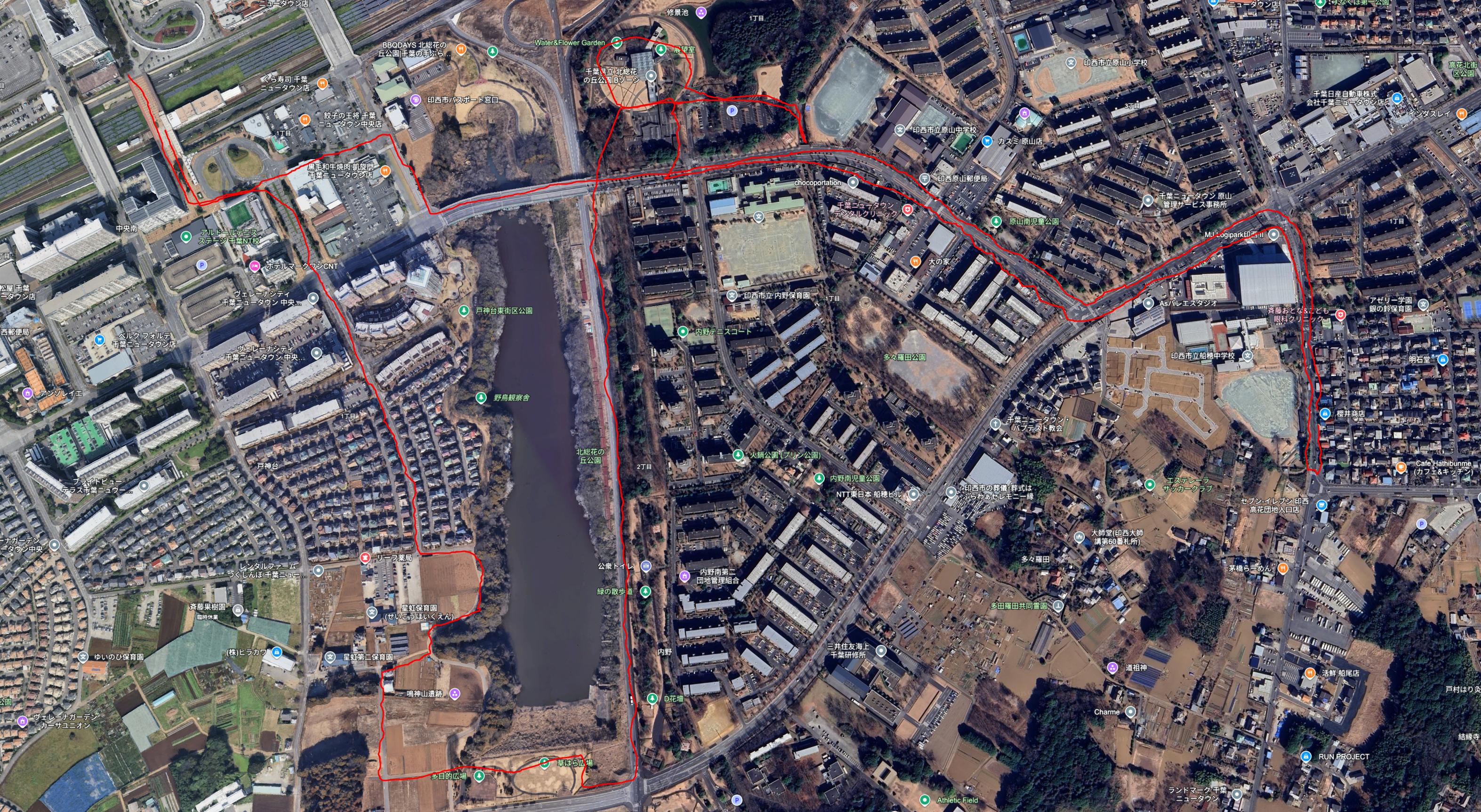 车站南侧的大致路线